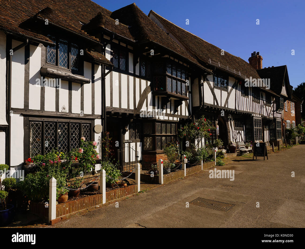 Vue sur la place du village à Chilham, Kent Banque D'Images