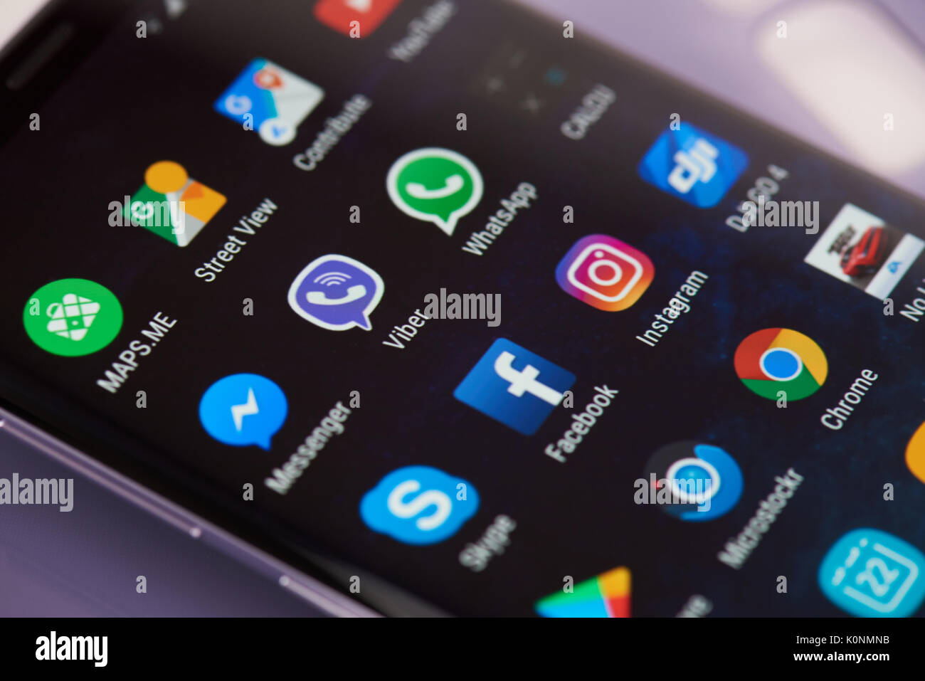 New York, USA - 22 août 2017 : l'icône de l'application mobile sur l'écran du smartphone moderne close-up Banque D'Images