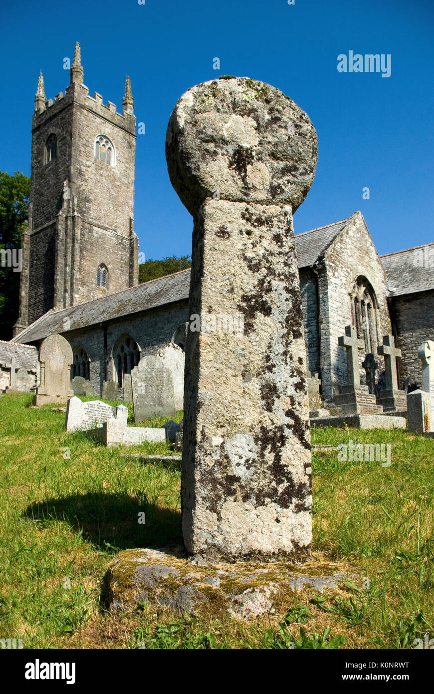 L'église St Nonna Cornwall Banque D'Images