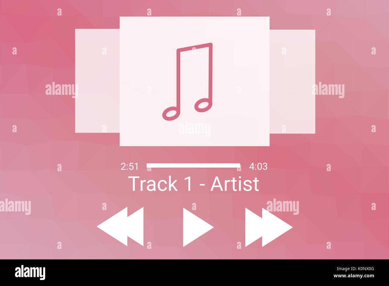 Composite de lecteur de musique numérique à l'interface d'application Banque D'Images