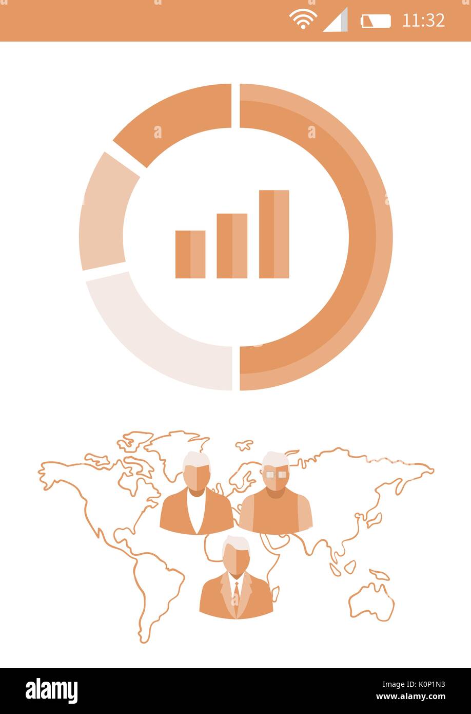 Digital composite de l'interface téléphonique d'affaires avec des graphiques Banque D'Images