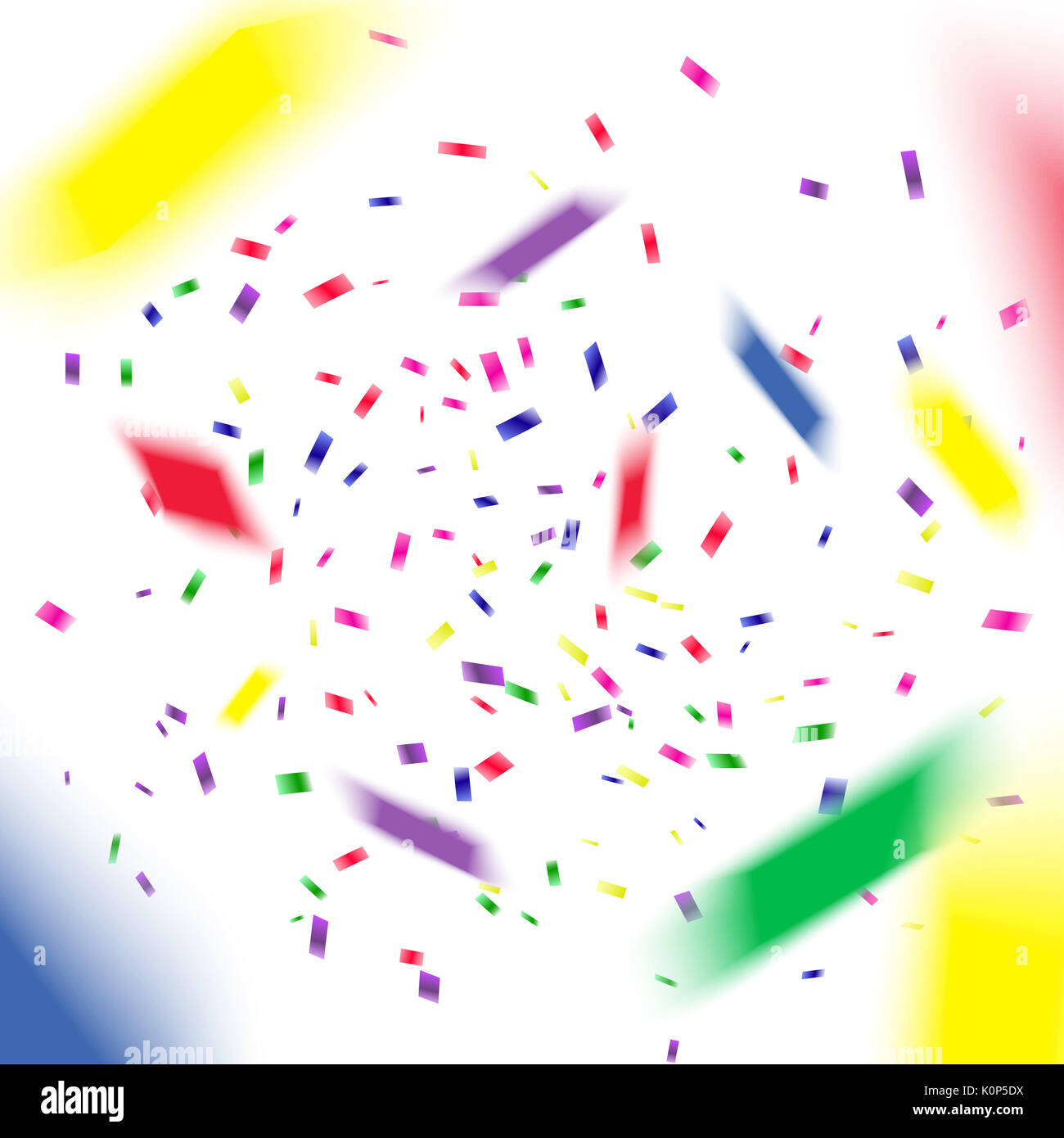 Vol coloré relevant les éléments de décoration de la célébration. Résumé fond avec la chute de confettis Banque D'Images