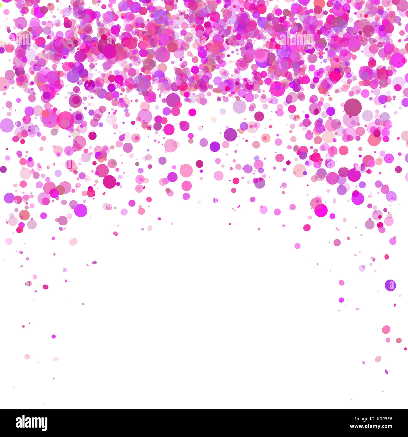 Résumé fond rose avec la chute de confettis. L'espace vide pour le texte. Arrière-plan pour les cartes de vacances, salutations. Banque D'Images