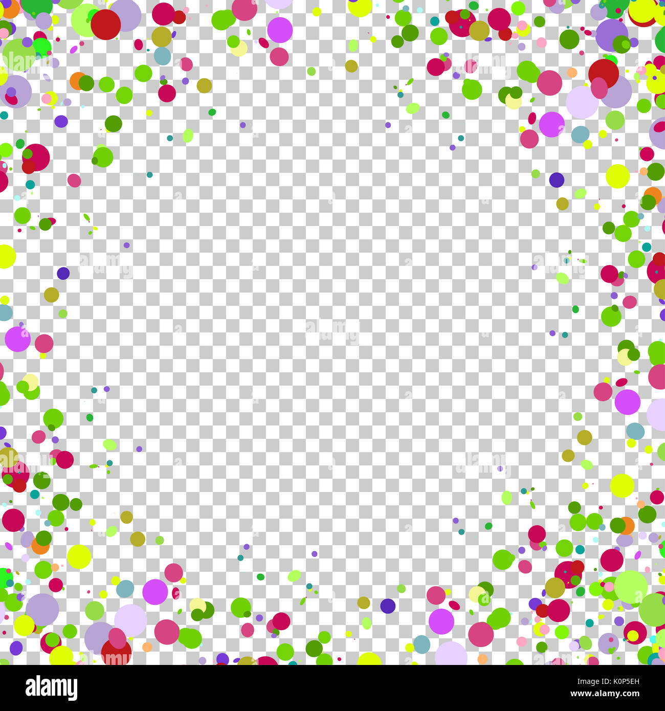 Résumé fond avec la chute de confettis multicolores. L'espace vide pour le texte. Arrière-plan pour les cartes de vacances, salutations. Banque D'Images