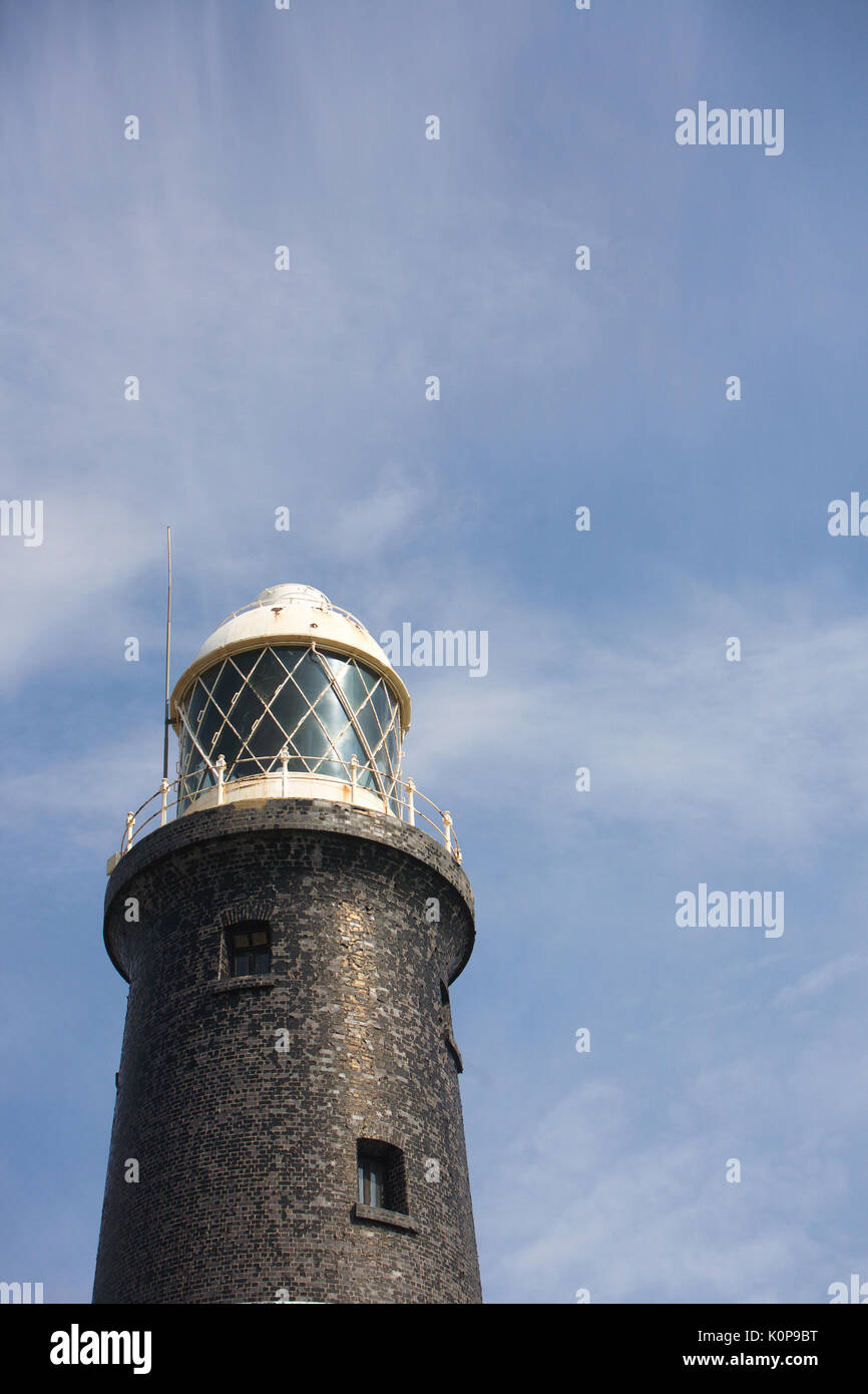 Rejeter Point Lighthouse avant sa restauration. Point de mépris, l'estuaire de la Humber, East Yorkshire Banque D'Images