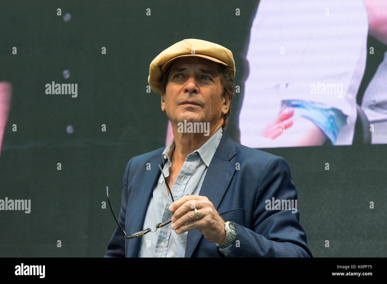 1er juillet 2017. Stuttgart, Allemagne. acteurs américains Dirk Benedict et Herbert Jefferson, jr. Au cours de leur "a-team" à Comic Con. comic con à Stuttgart Banque D'Images