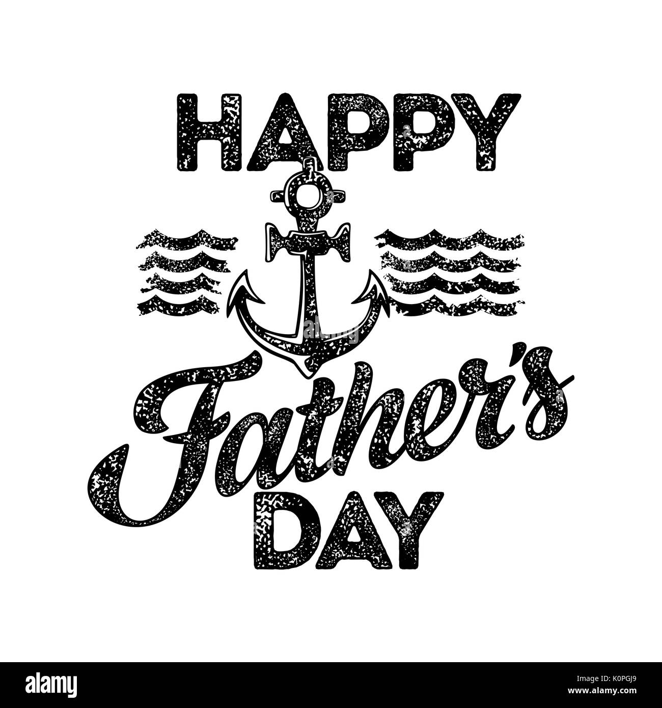 La typographie et le lettrage avec des éléments de conception et des silhouettes pour une heureuse fête des pères Illustration de Vecteur