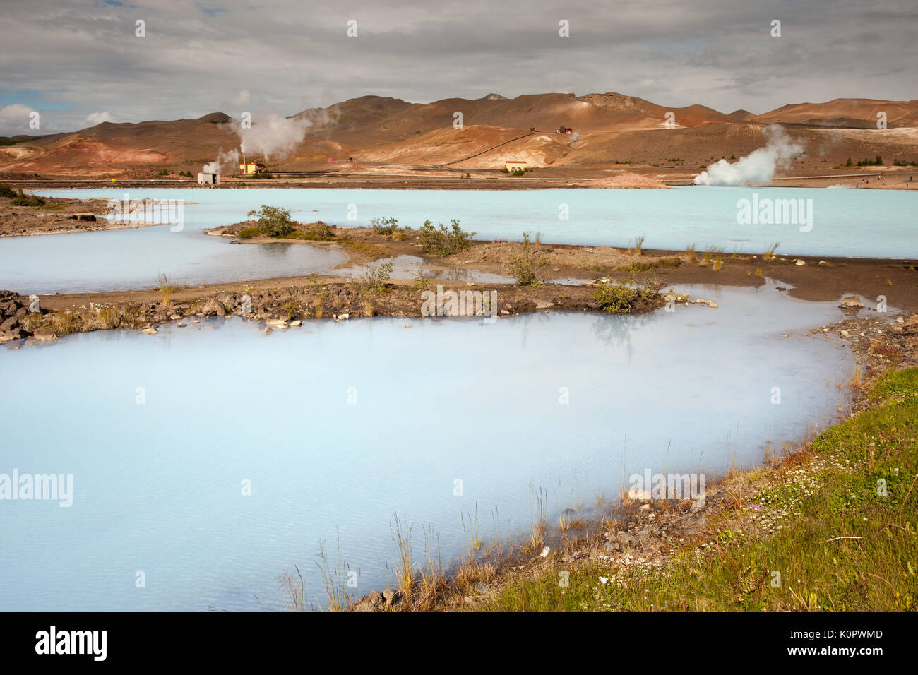 Centrale géothermique dans les eaux de ruissellement Région du lac Myvatn Banque D'Images