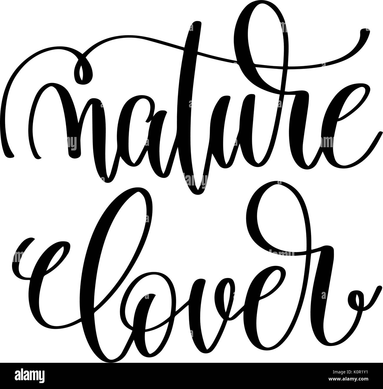 Amoureux de la nature - lettrage main inscription à vie en santé Illustration de Vecteur