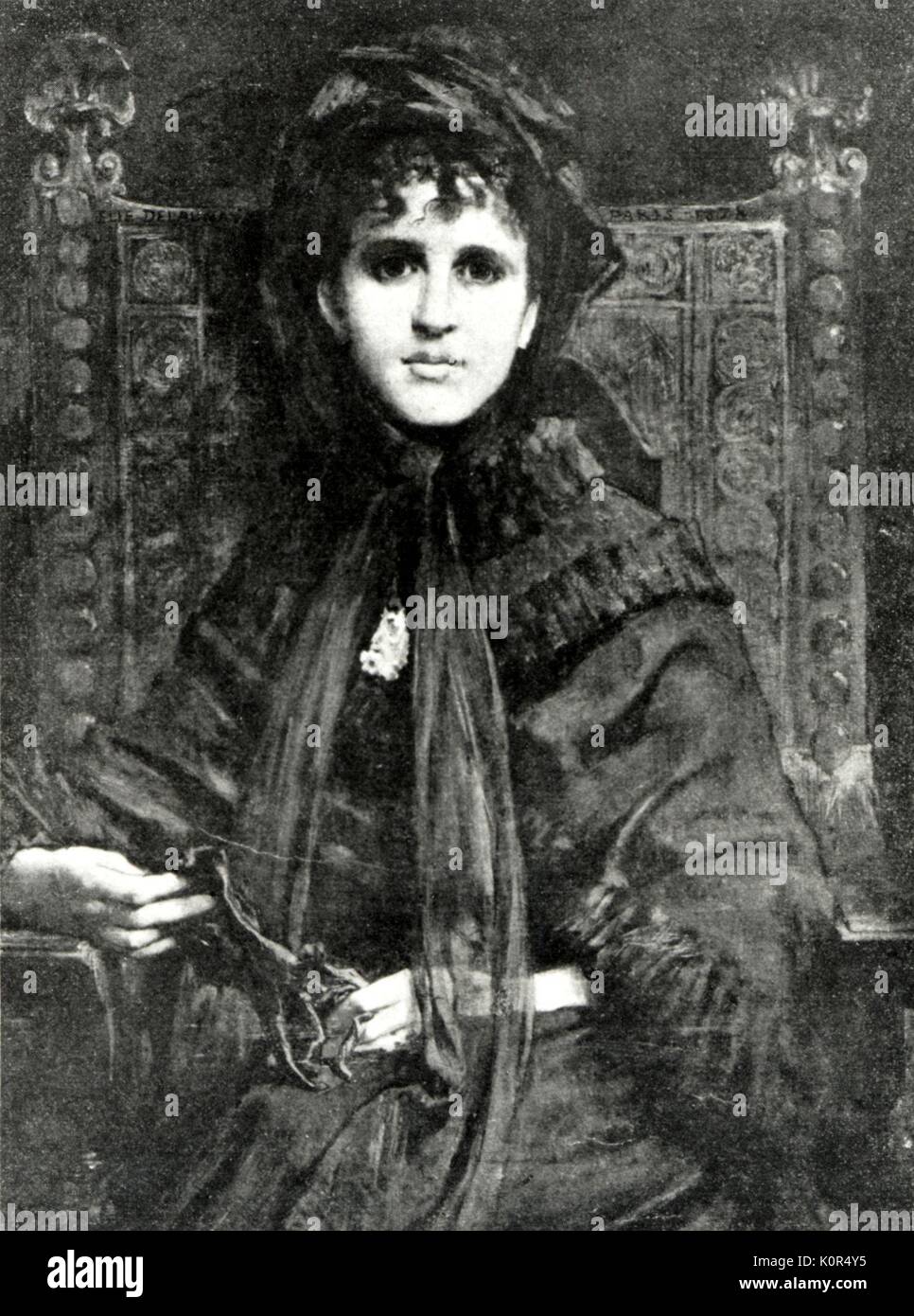 Veuve de Bizet Genevieve Halevy. La fille du compositeur Jacques Fromental Halevy, elle épouse Bizet en 1869. Portrait par Jules-Elie Delaunay, 1878. Banque D'Images