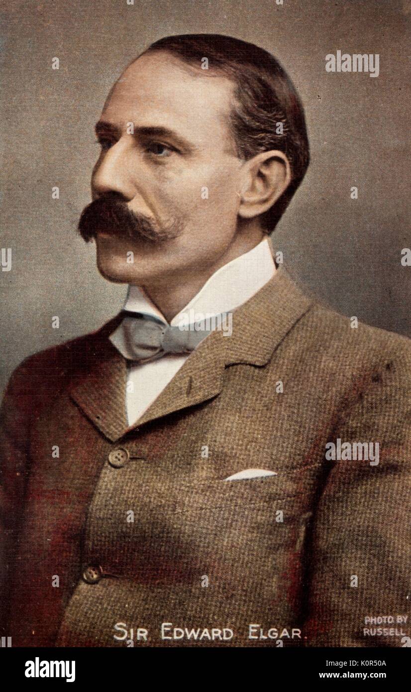 Portrait d'Edward Elgar, profil. Compositeur anglais 1857-1934. Banque D'Images