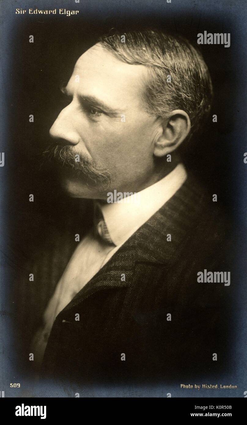 Portrait d'Edward Elgar. Compositeur anglais, 2 juin 1857 - 23 février 1934. Banque D'Images