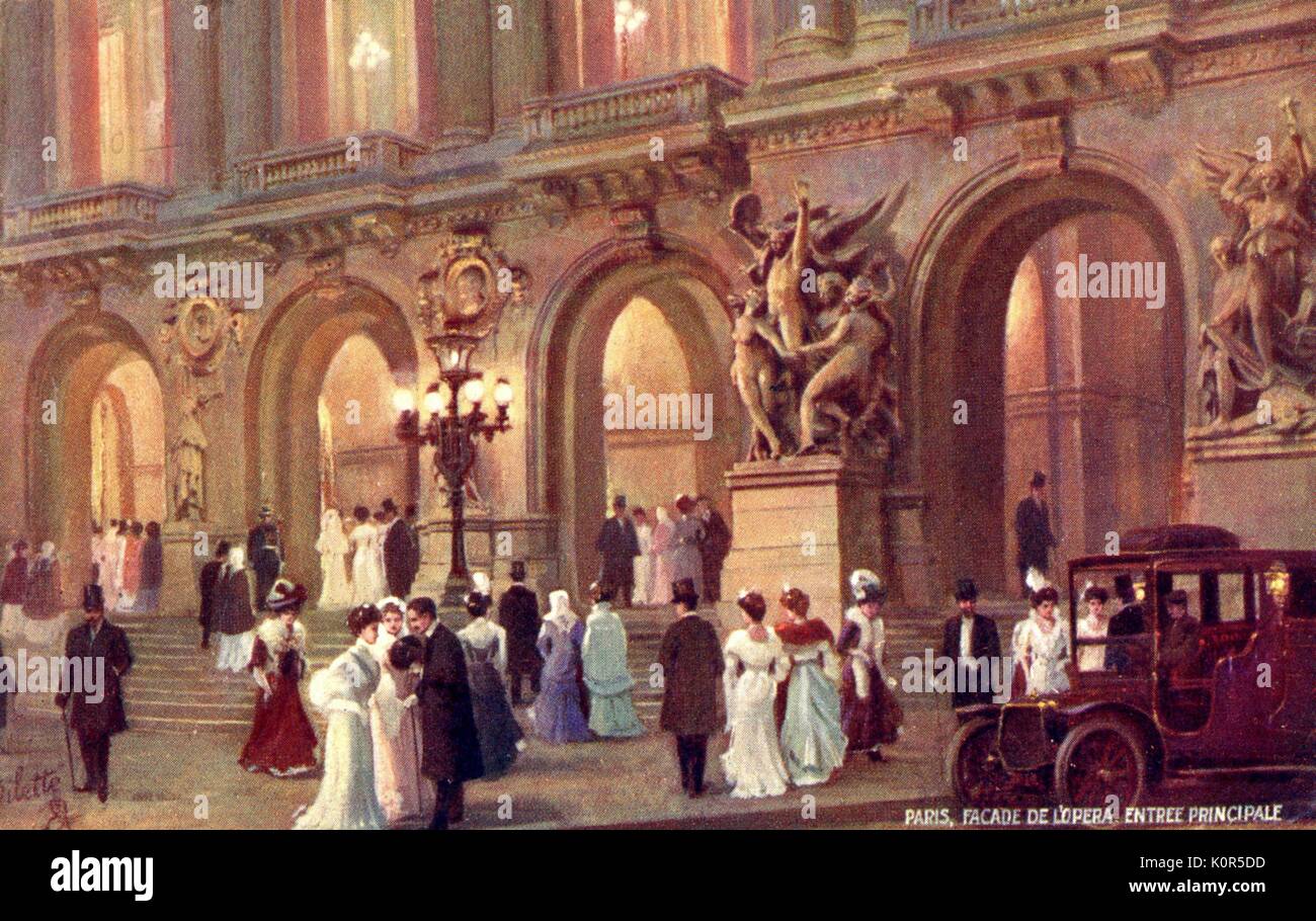 Opéra de Paris - Façade de l'Opéra. Vue de l'avant avec Opera. Banque D'Images