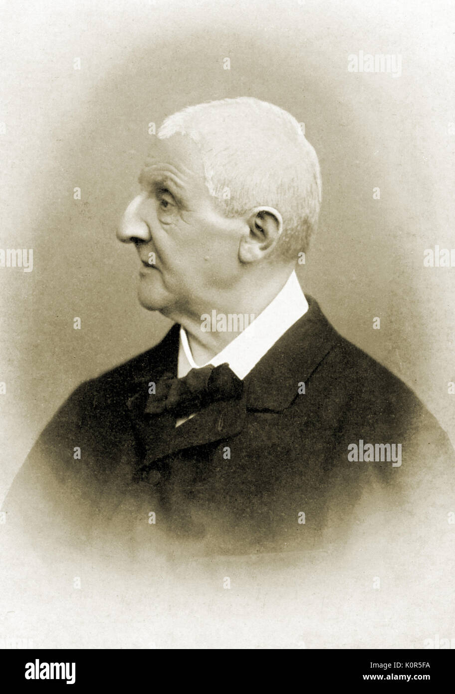 Anton Bruckner, compositeur autrichien profil portrait 1824-1896 Banque D'Images