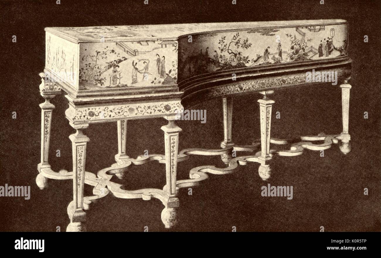 PIANOFORTE par Gottfried Silbermann à Freiberg dans château de Charlottenburg. L'invention de Christofori hammer action établi en Allemagne par Silbermann Banque D'Images