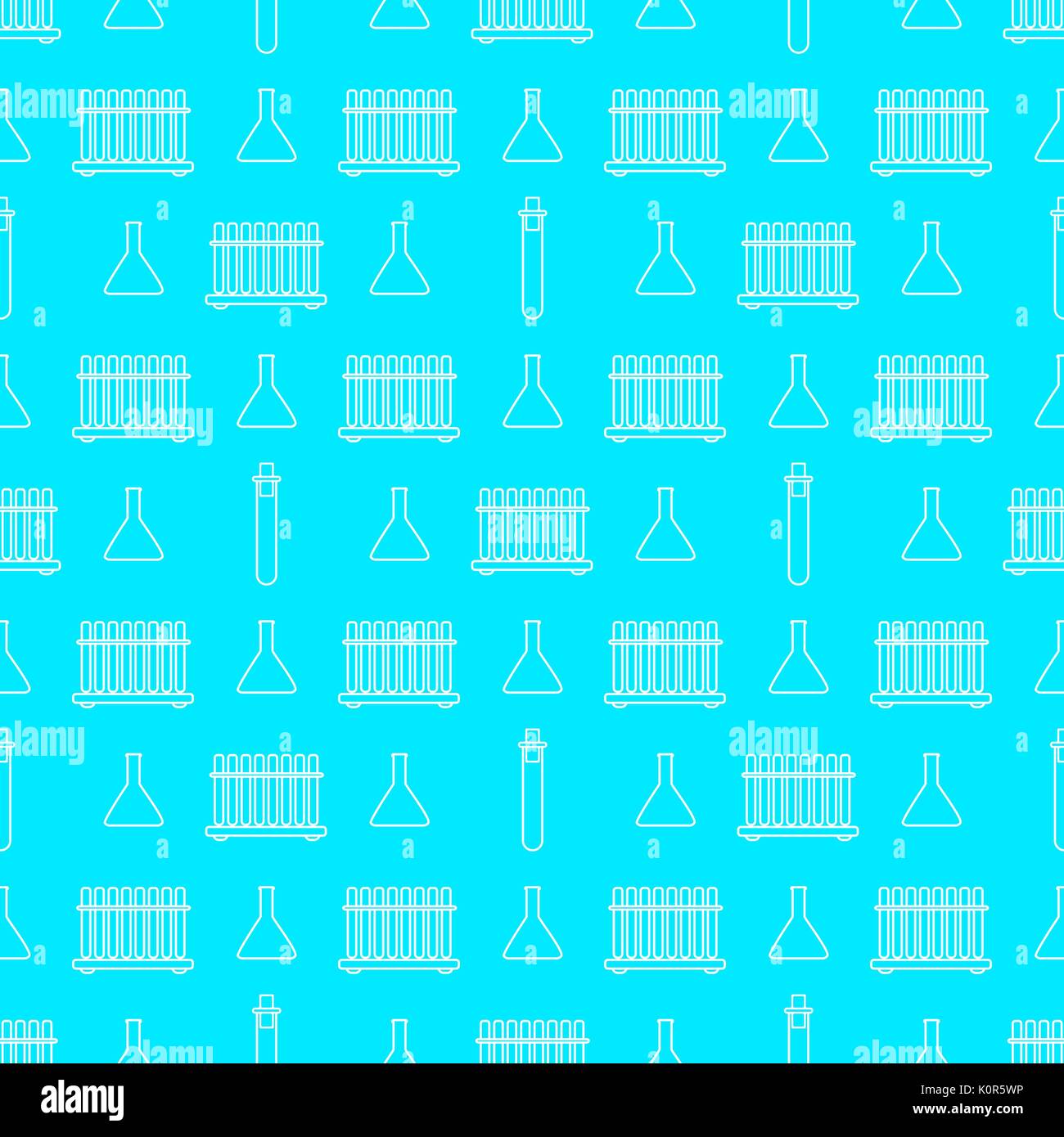 Modèle logique de la chimie avec ligne blanche béchers. Vector illustration Illustration de Vecteur