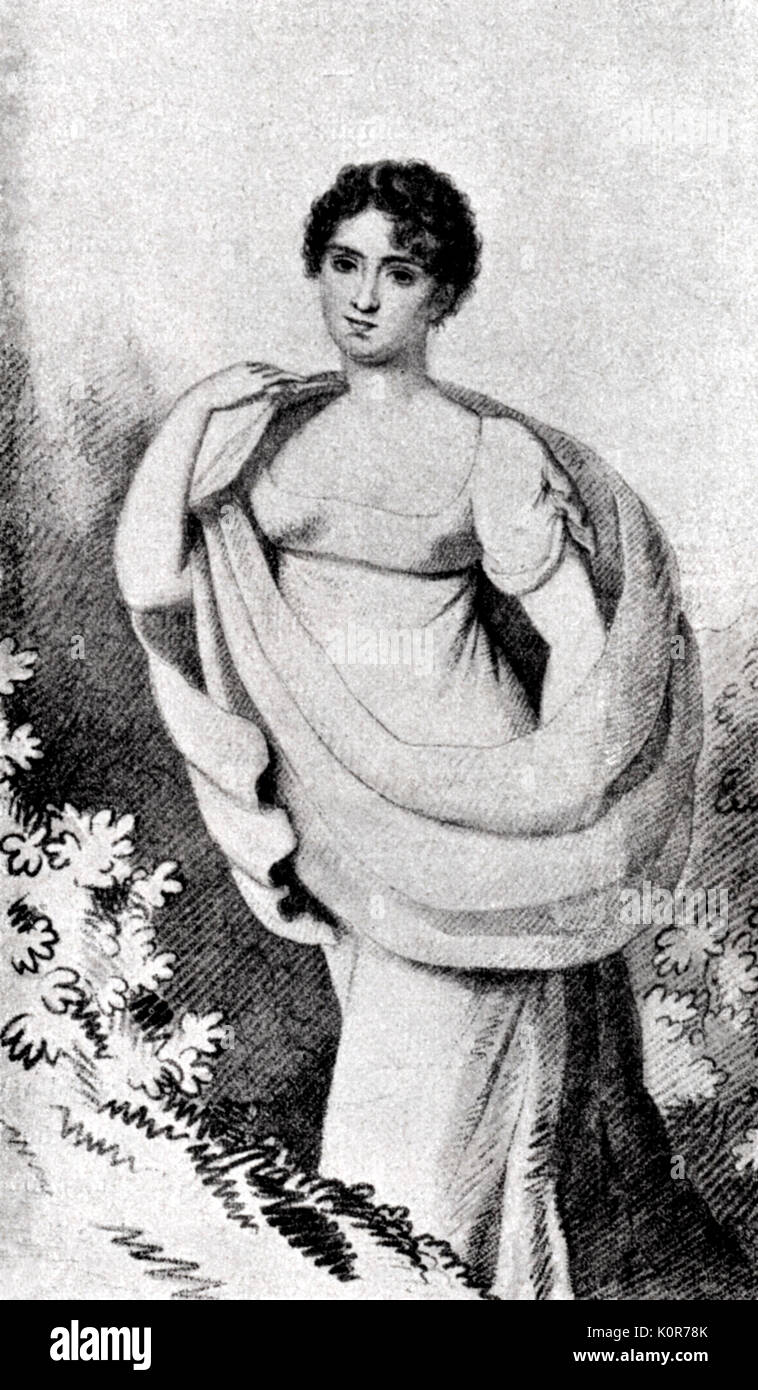 Isabella Colbran, soprano espagnole (1785-1845). Isabella Colbran Rossini mariés en 1822. Elle a créé des rôles de soprano dans un certain nombre de ses opéras. Rossini - compositeur italien (1792-1868) Banque D'Images
