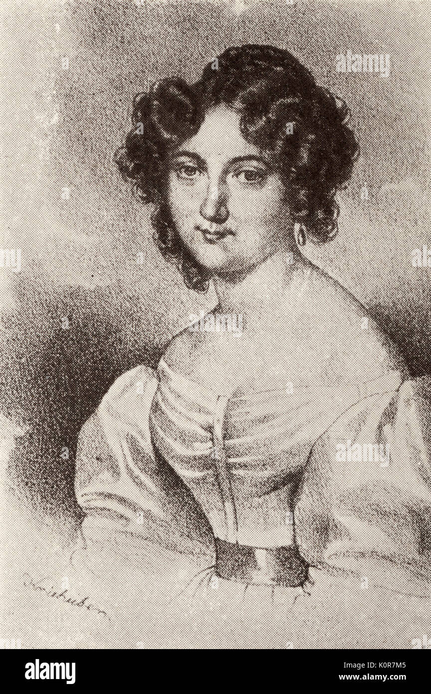 Sophie Muller - portrait - la chanteuse et actrice, à qui à un moment a eu Schubert ses chansons comme il l'écrit - Schubert, compositeur autrichien, 31 janvier 1797 - 19 novembre 1828 Banque D'Images