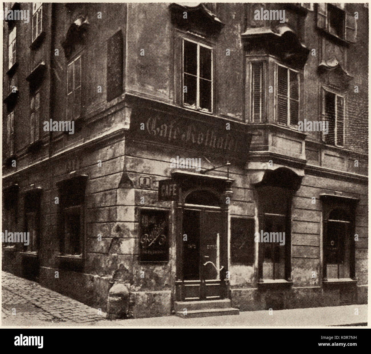 Franz Schubert - Bognor's Coffee House, où il visite régulièrement et Beethoven - compositeur autrichien - 31 janvier 1797 - 19 novembre 1828 Banque D'Images