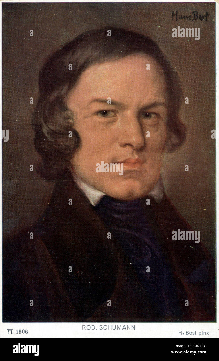 Robert Schumann - portrait par Hans mieux. Compositeur allemand (1810-1856) Banque D'Images