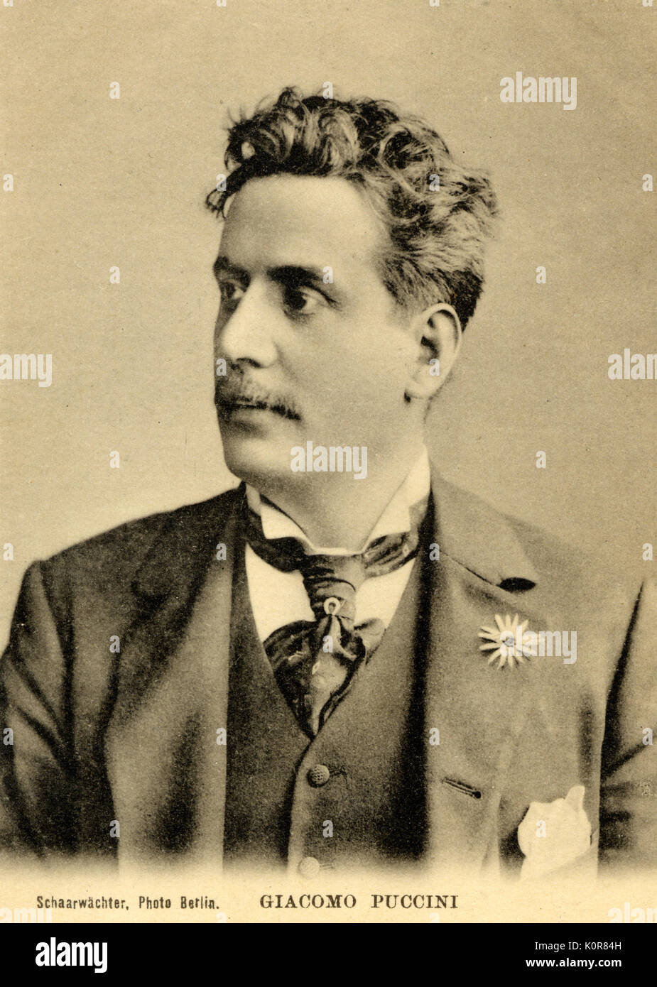 Portrait du compositeur italien Giacomo Puccini ( 1858 - 1924 ) Banque D'Images