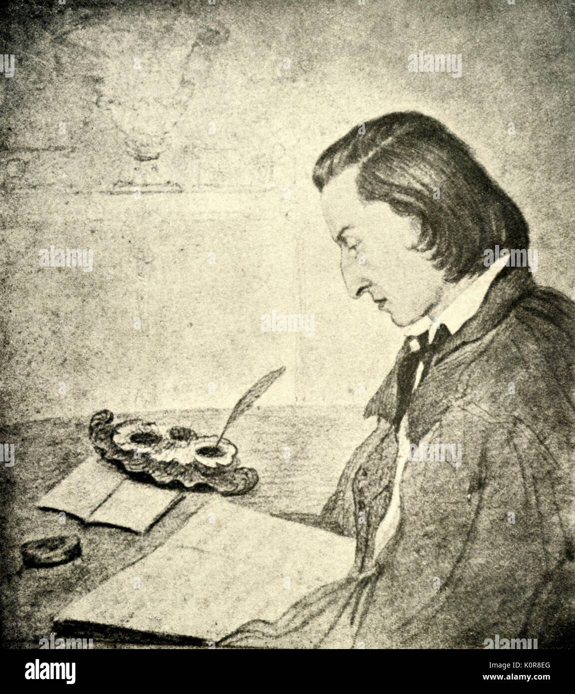 Frédéric Chopin, compositeur polonais par George Sand (1810-1849) Banque D'Images