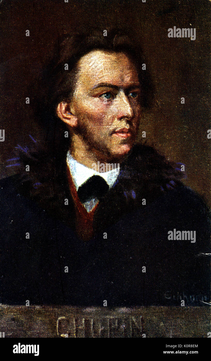 Portrait de Frédéric Chopin par Eikhorn compositeur polonais (1810-1849) Banque D'Images