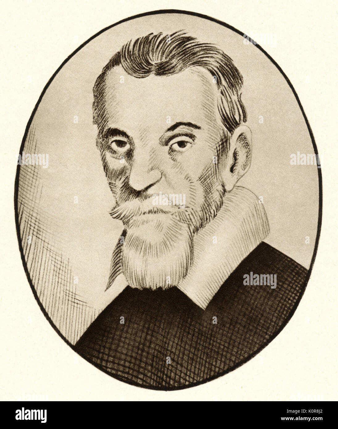 Claudio Monteverdi - portrait ovale . Compositeur italien. 15 mai 1567 - 29 novembre 1643. Banque D'Images