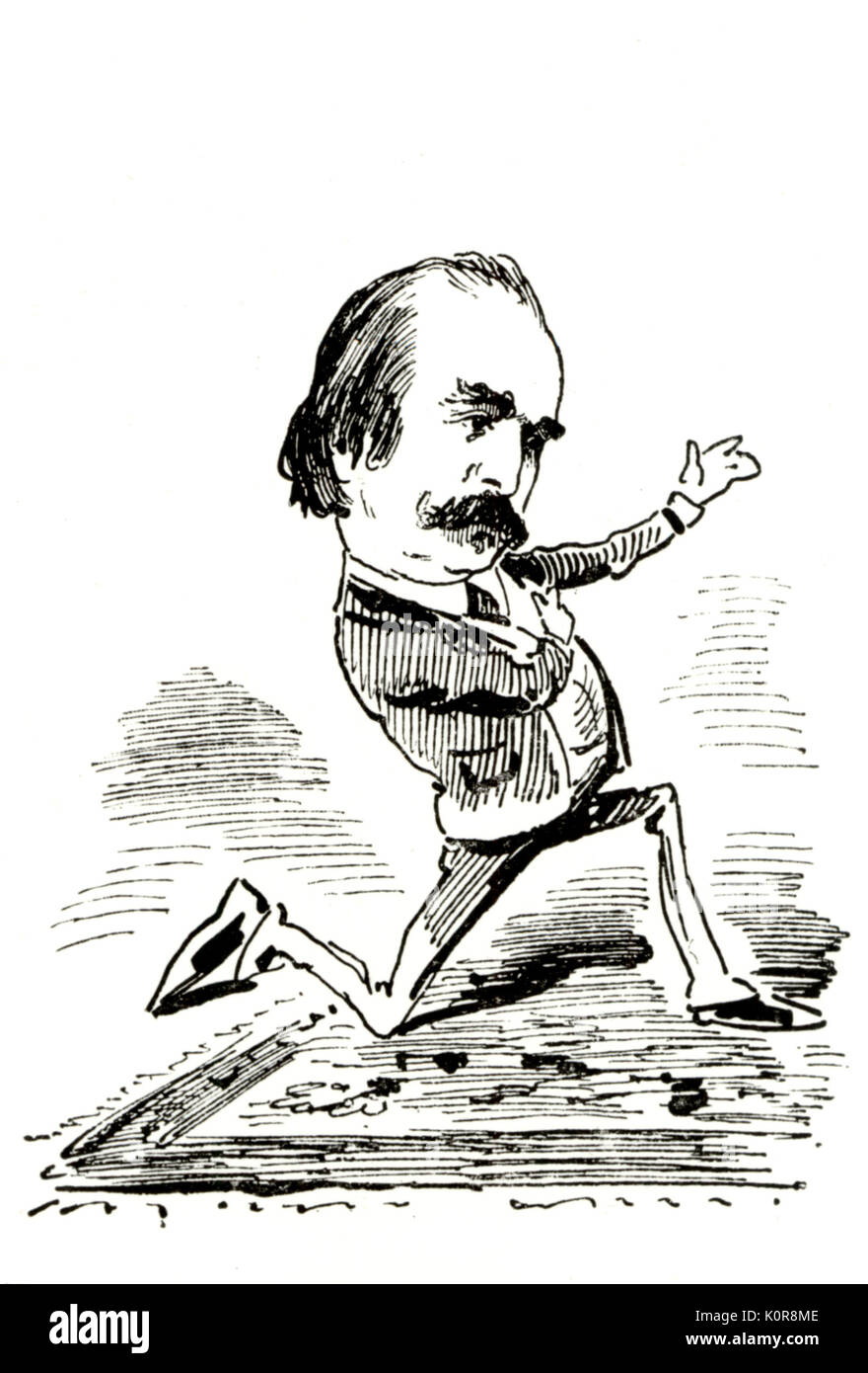 HANSLICK, Eduard - caricature - dans la position du demandeur - critique musical Autrichien, 1825-1904 Banque D'Images