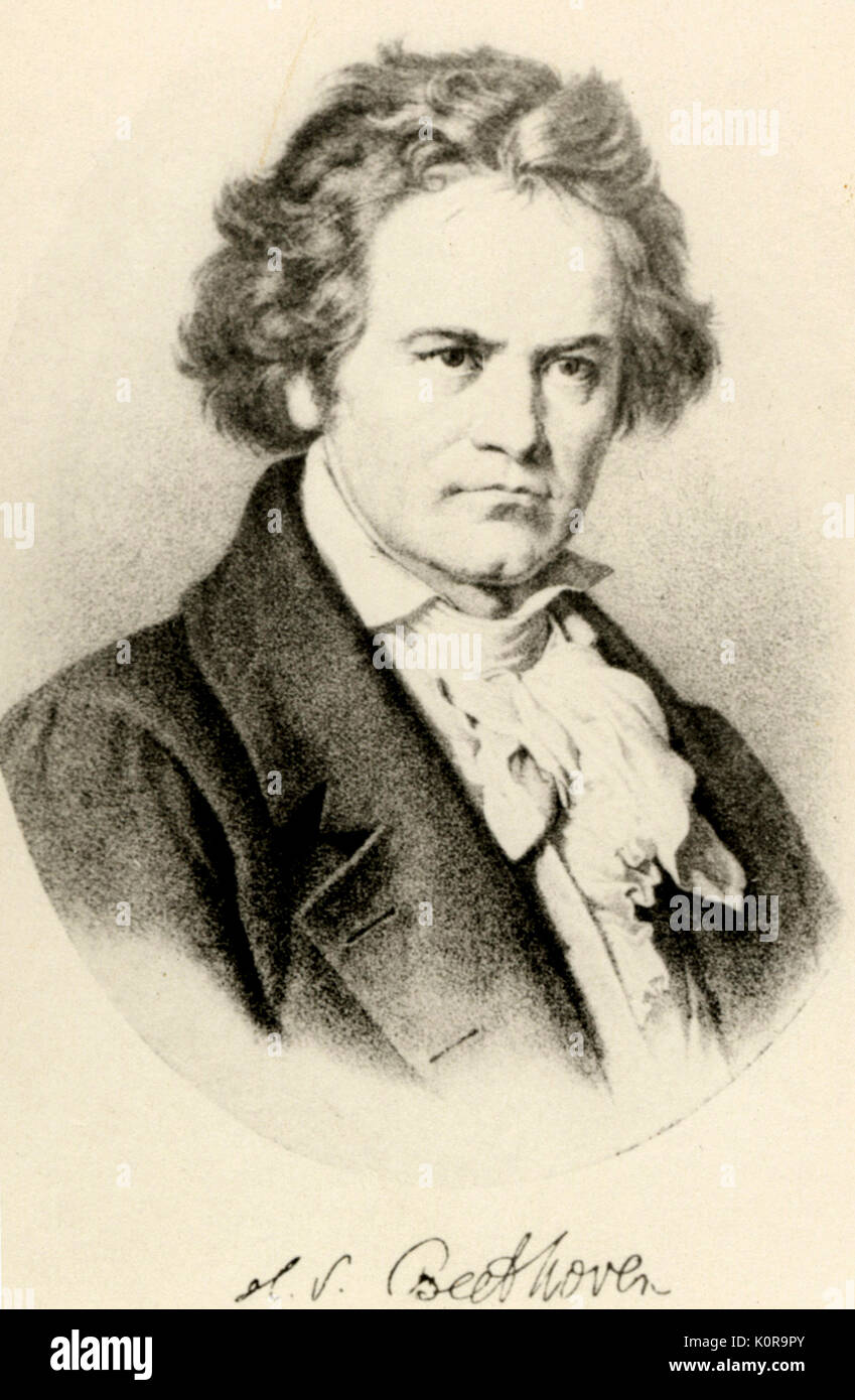 BEETHOVEN, Ludwig van avec signature Ludwig van Beethoven. Compositeur allemand 1770-1827 Banque D'Images