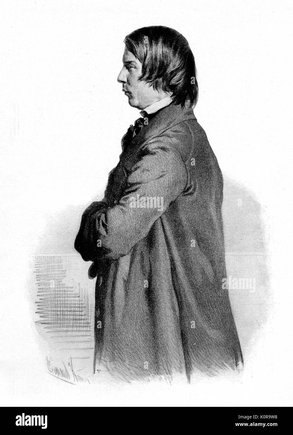 Robert Schumann - portrait par E. Kaiser. Compositeur allemand 8 Juin 1810 - 29 juillet 1856 Banque D'Images