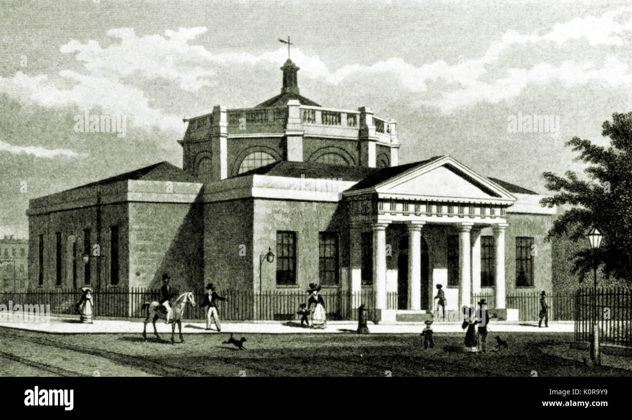 Guildhall à Londres, Angleterre, début du 19ème siècle. Scène de rue. Banque D'Images