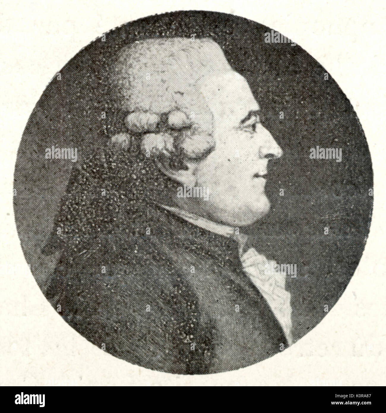 Armand-Louis Couperin, organiste -. 1727-89. Peinture de chrétien. Fils de Nicolas Couperin Banque D'Images