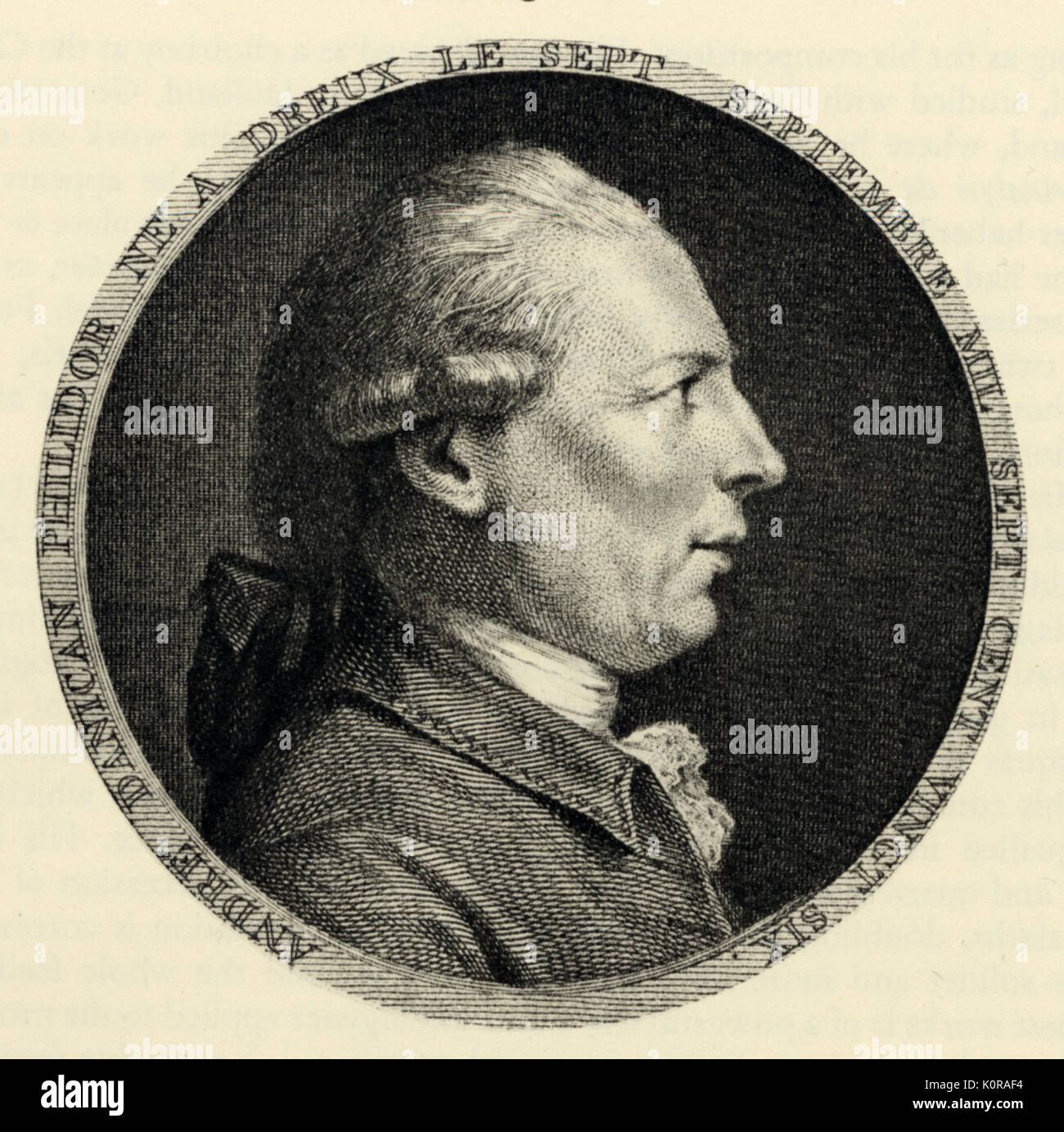 André Danican PHILIDOR, 1726-1795. Compositeur, musicien et joueur d'échecs gravure par Francesco Bartolozzi, 1777 Banque D'Images