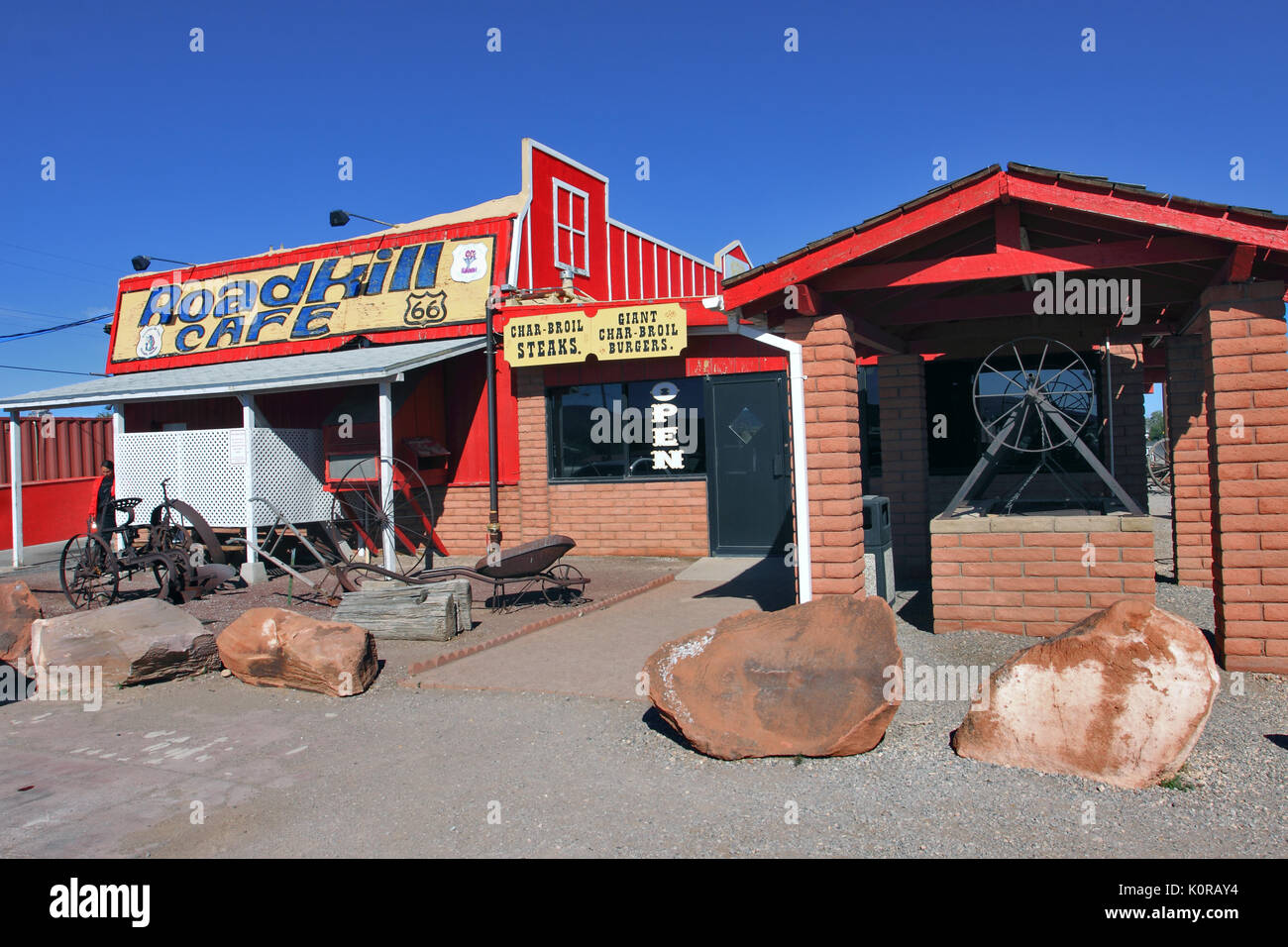 La Route Route 66 Cafe tuer Seligman Arizona Banque D'Images
