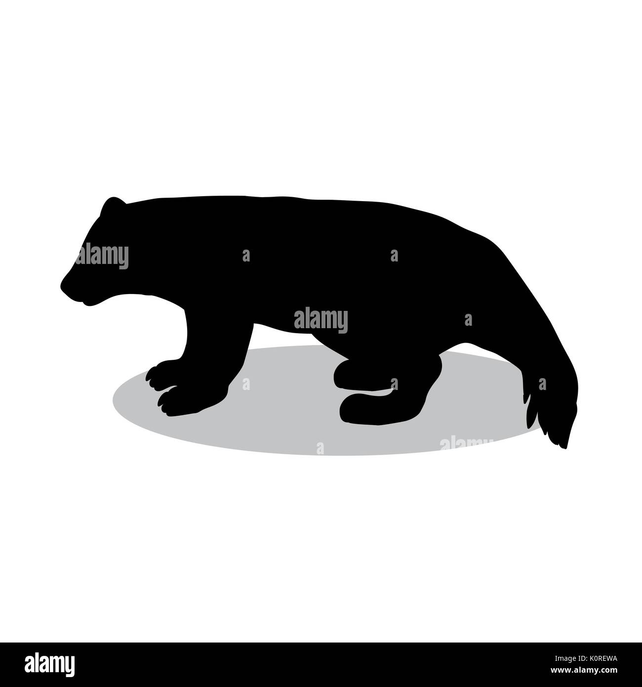 La faune Ours Wolverine silhouette noire animal. Vector Illustrator. Illustration de Vecteur