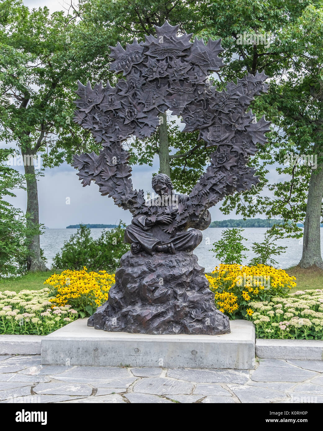 Statue de Gordon Lightfoot songwiter chanteuse canadienne qui a obtenu un succès international dans le folk, rock et country. Banque D'Images
