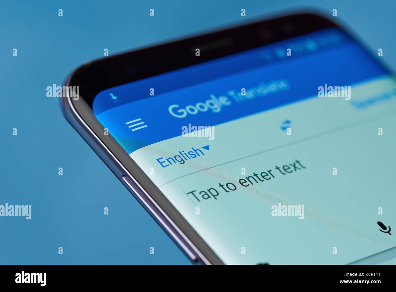 New York, USA - 22 août 2017 : Google translate menu d'application sur l'écran du smartphone close-up Banque D'Images