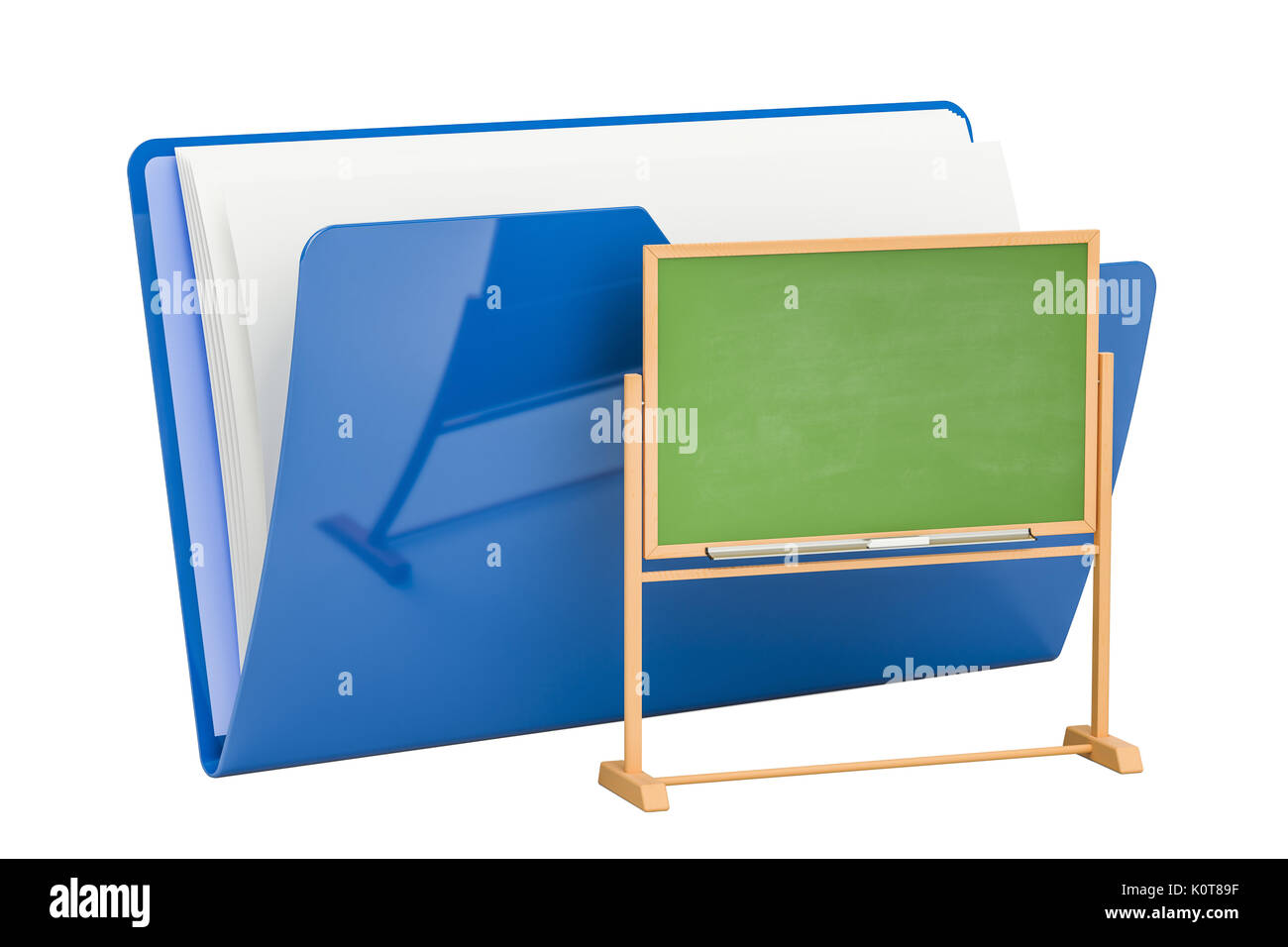 Ordinateur icône de dossier avec tableau noir, rendu 3D Banque D'Images