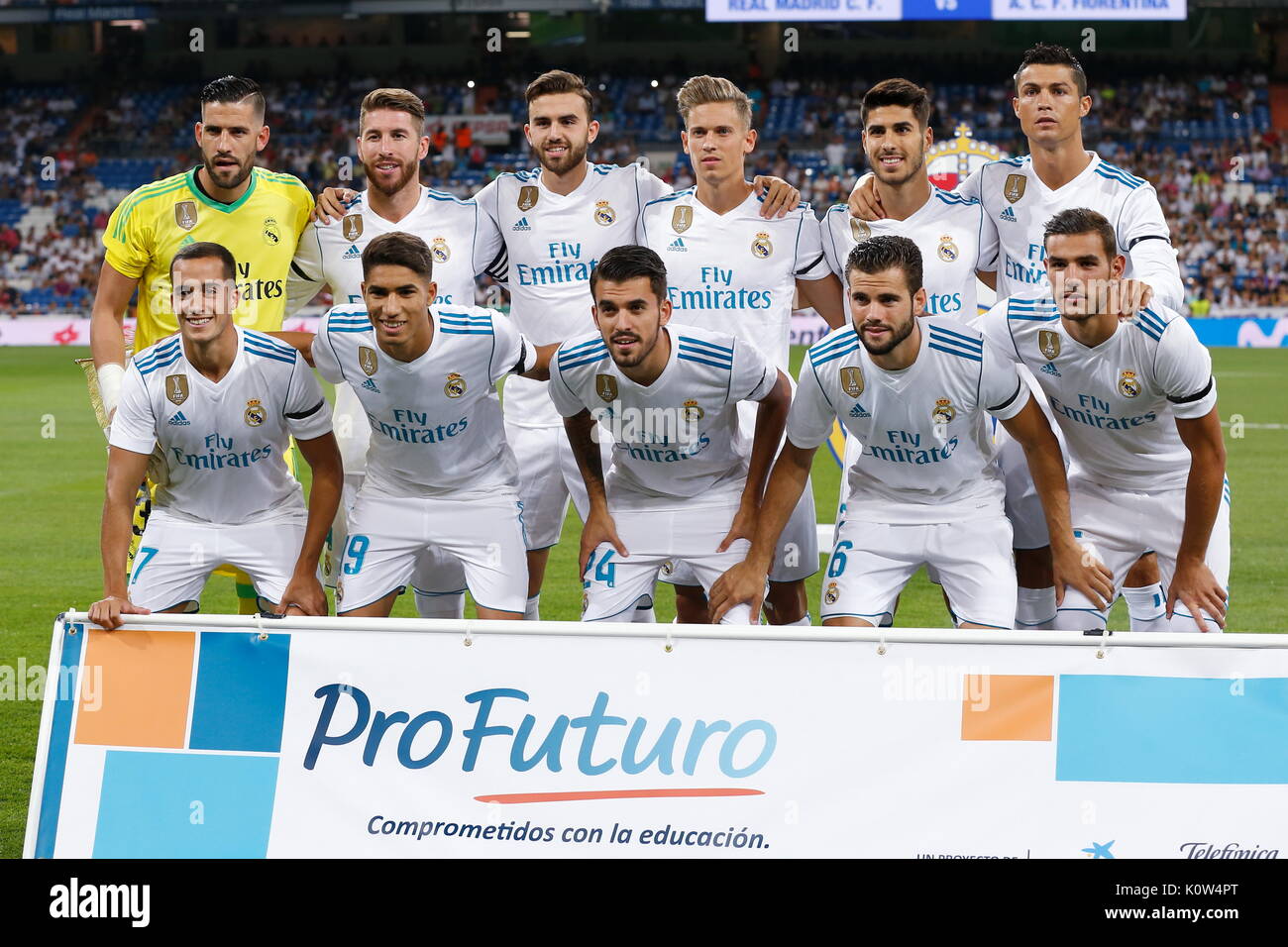 Groupe de l'équipe du Real Madrid (Real), le 23 août 2017 - Football / Soccer : 'pré-saison Trophée Santiago Bernabeu' match entre le Real Madrid CF 2-1 ACF Fiorentina au Santiago Bernabeu à Madrid, Espagne. (Photo de Mutsu Kawamori/AFLO) [3604] Banque D'Images