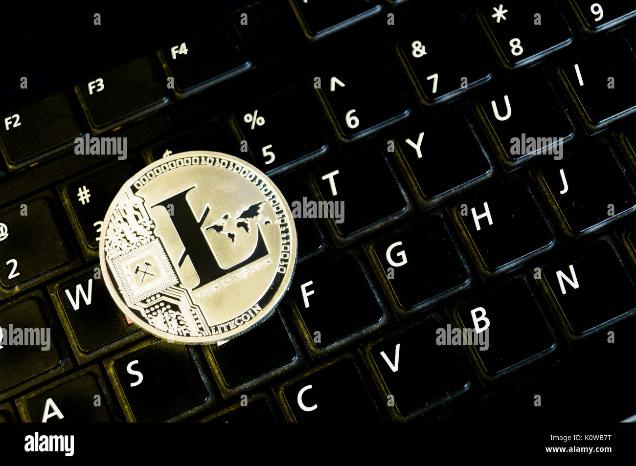 Litecoin est une façon moderne de l'échange et cette crypto-monnaie est un moyen de paiement dans les marchés financiers et sur le web Banque D'Images