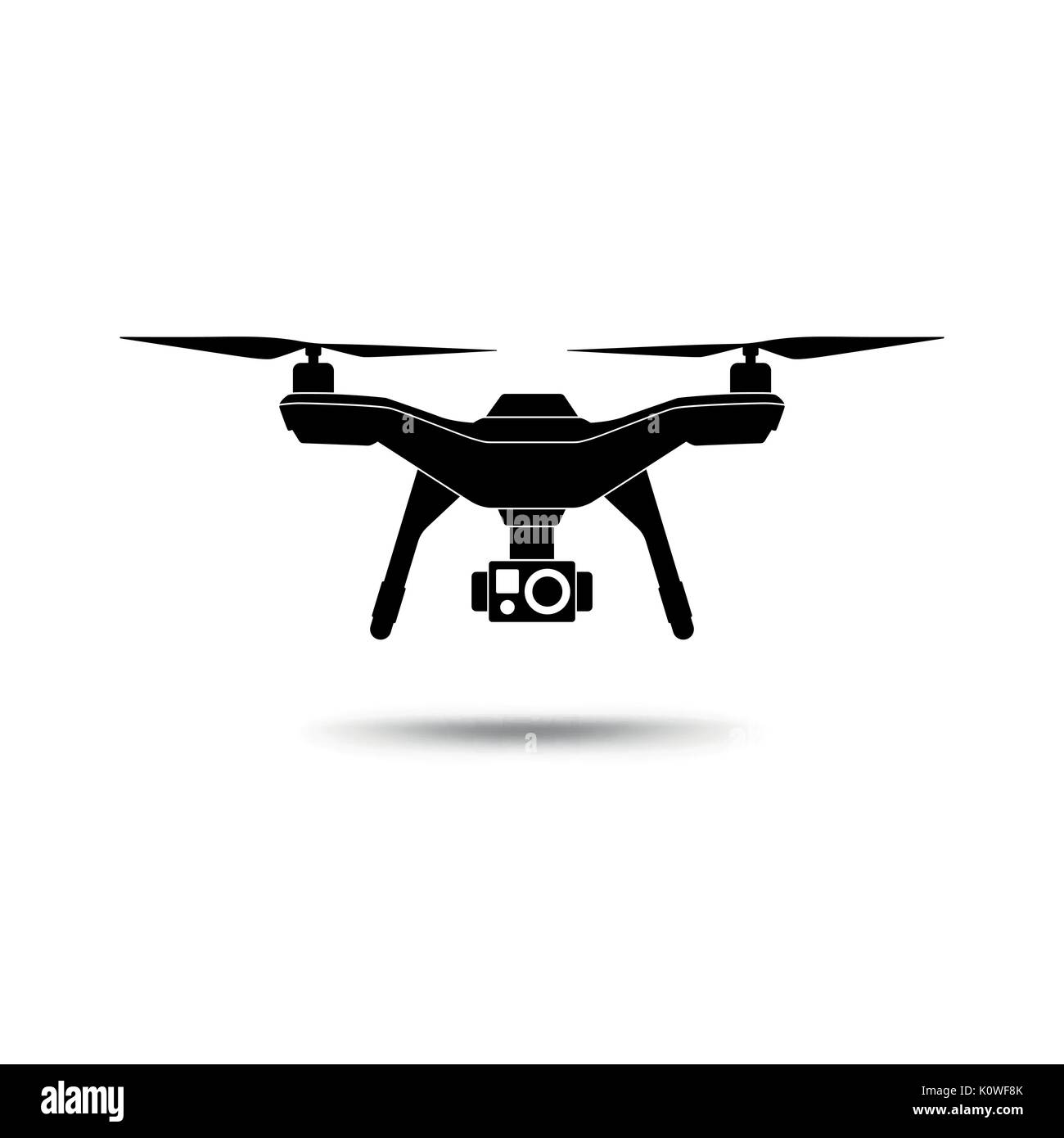 L'icône de drone copter quadcopter. ou avec la caméra isolé sur fond blanc. vector illustration. Illustration de Vecteur