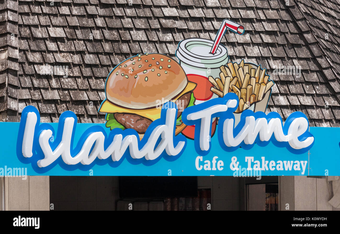 L'île de 'Temps' café et de plats à emporter, Port Vila, Vanuatu, Pacifique Sud Banque D'Images