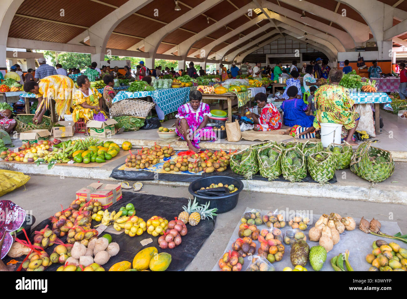 Fruits et légumes du marché, Port Vila, Vanuatu, Pacifique Sud Banque D'Images