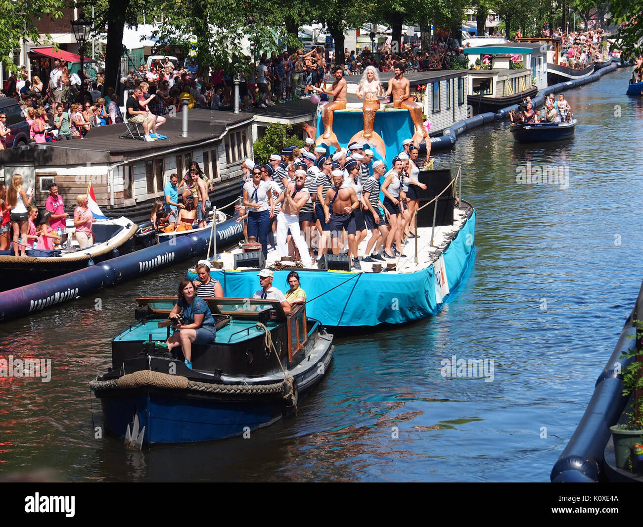 Amsterdam Gay Pride 2013 pic bateau ING5 Banque D'Images
