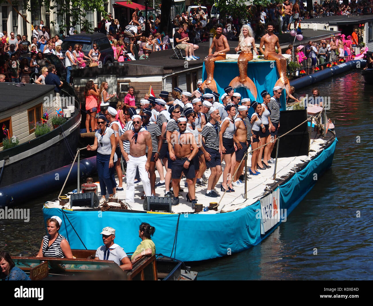 Amsterdam Gay Pride 2013 pic bateau ING6 Banque D'Images
