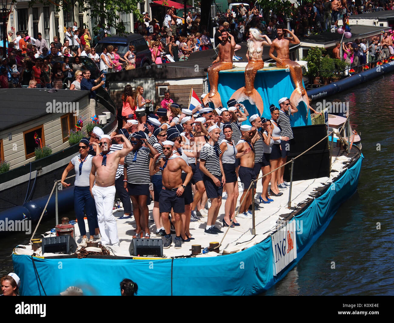 Amsterdam Gay Pride 2013 ING voile pic7 Banque D'Images
