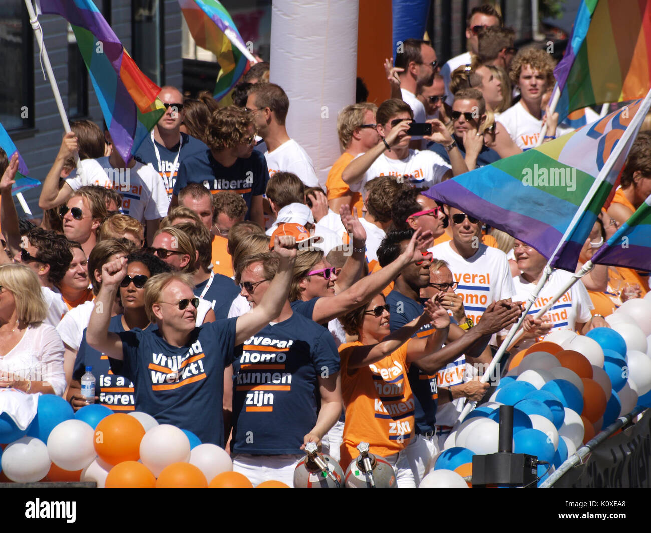 Amsterdam Gay Pride 2013 VVD voile pic2 Banque D'Images