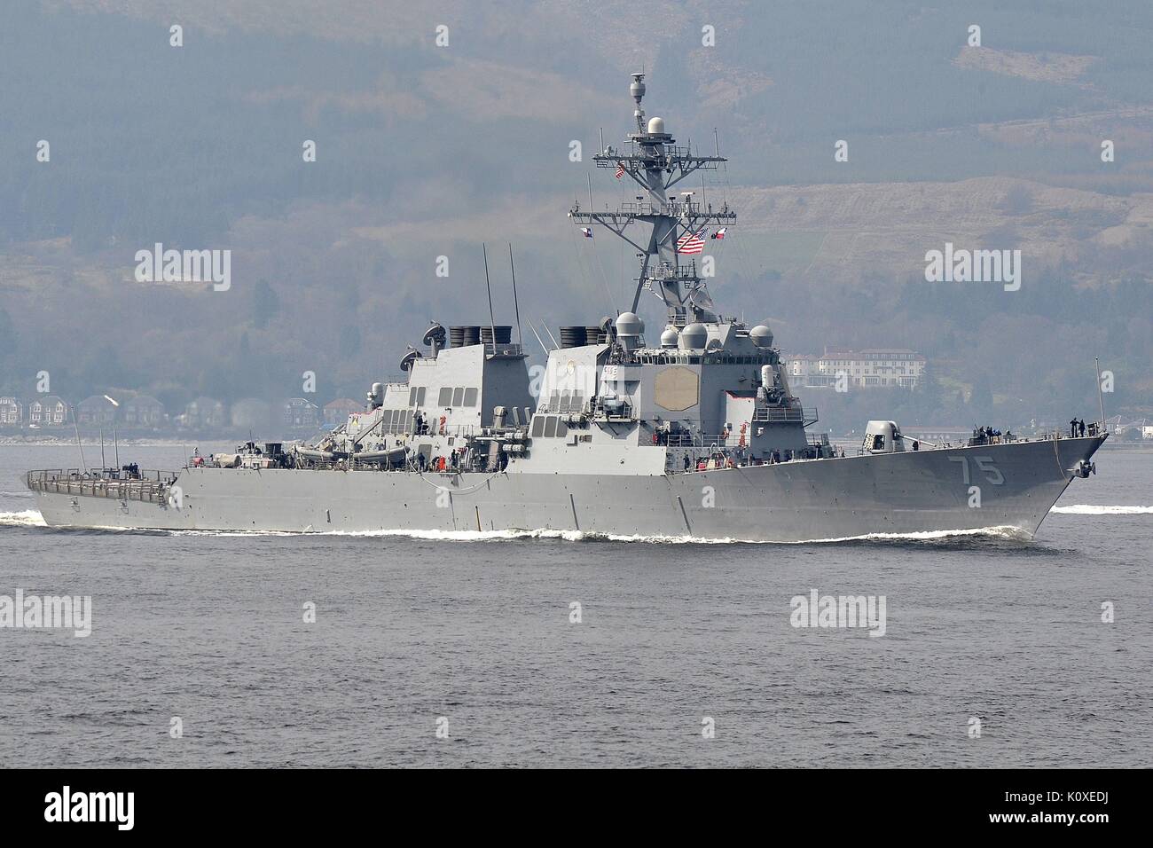DDG-75 USS Donald Cook, de la classe Arleigh Burke destroyer lance-missiles de la marine américaine, Banque D'Images