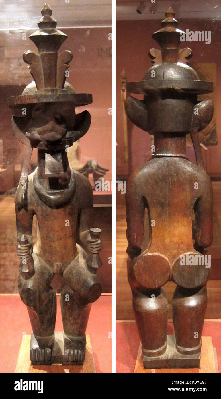 La figure ancestrale (adu zatua), Nias, Sawaihili Village, Honolulu Museum of Art Banque D'Images